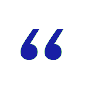 A blue and white circle with the word " quotation mark ".